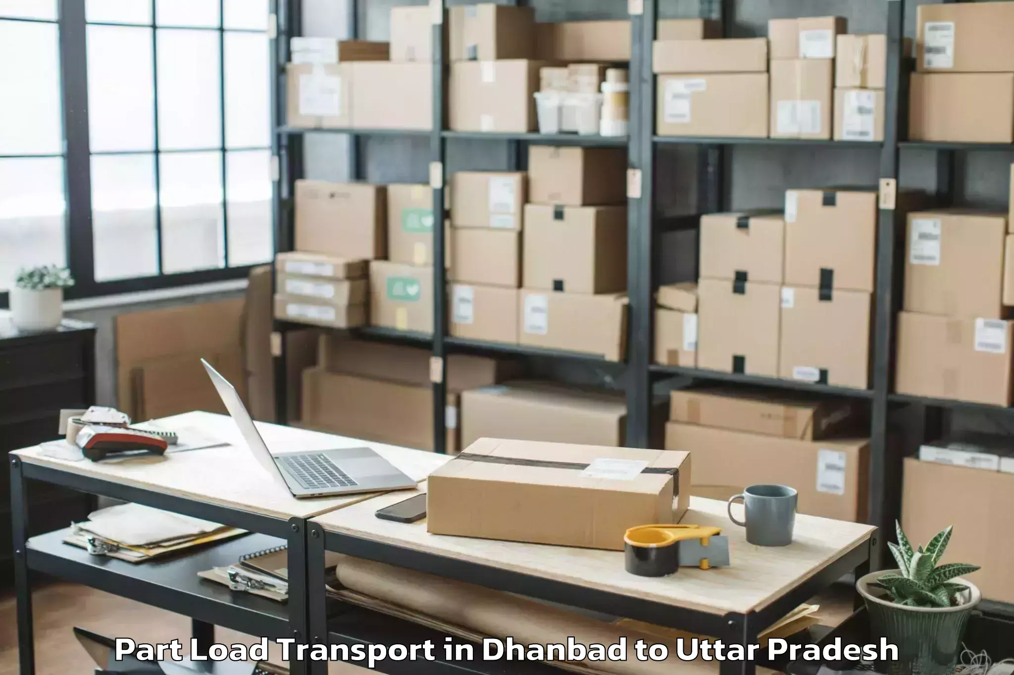 Book Dhanbad to Nizamabad Azamgarh Part Load Transport Online